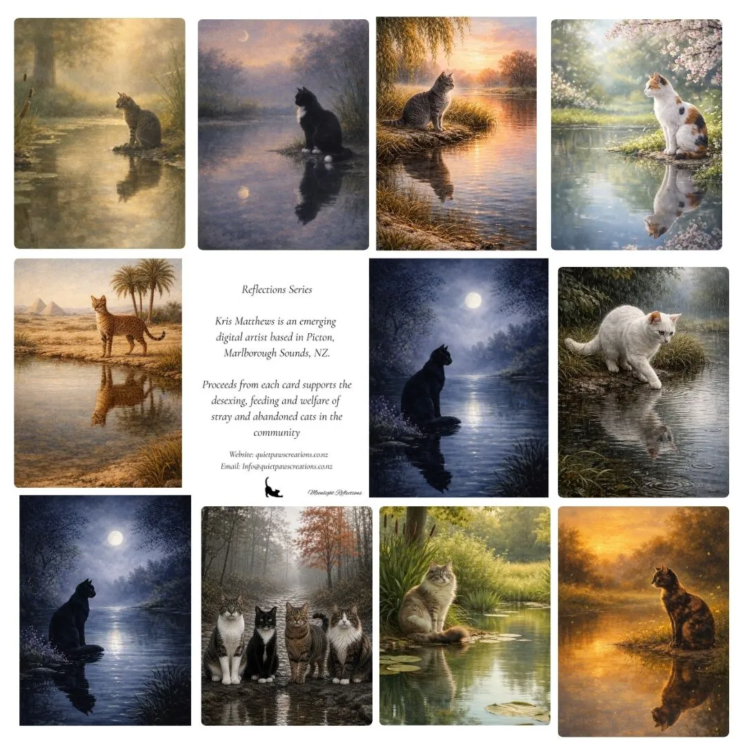 10 Pack Feline Reflections Greeting Cards Vol 1